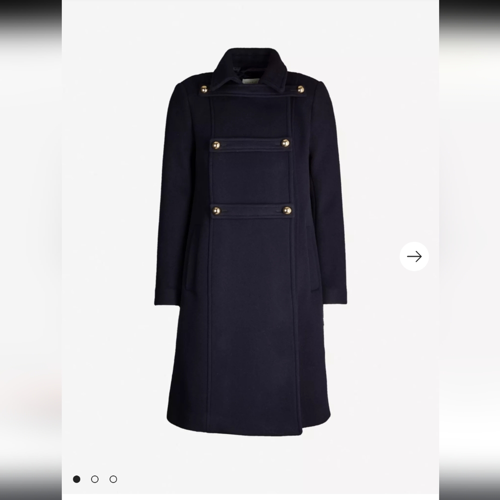 Sandro Navy Wool Coat